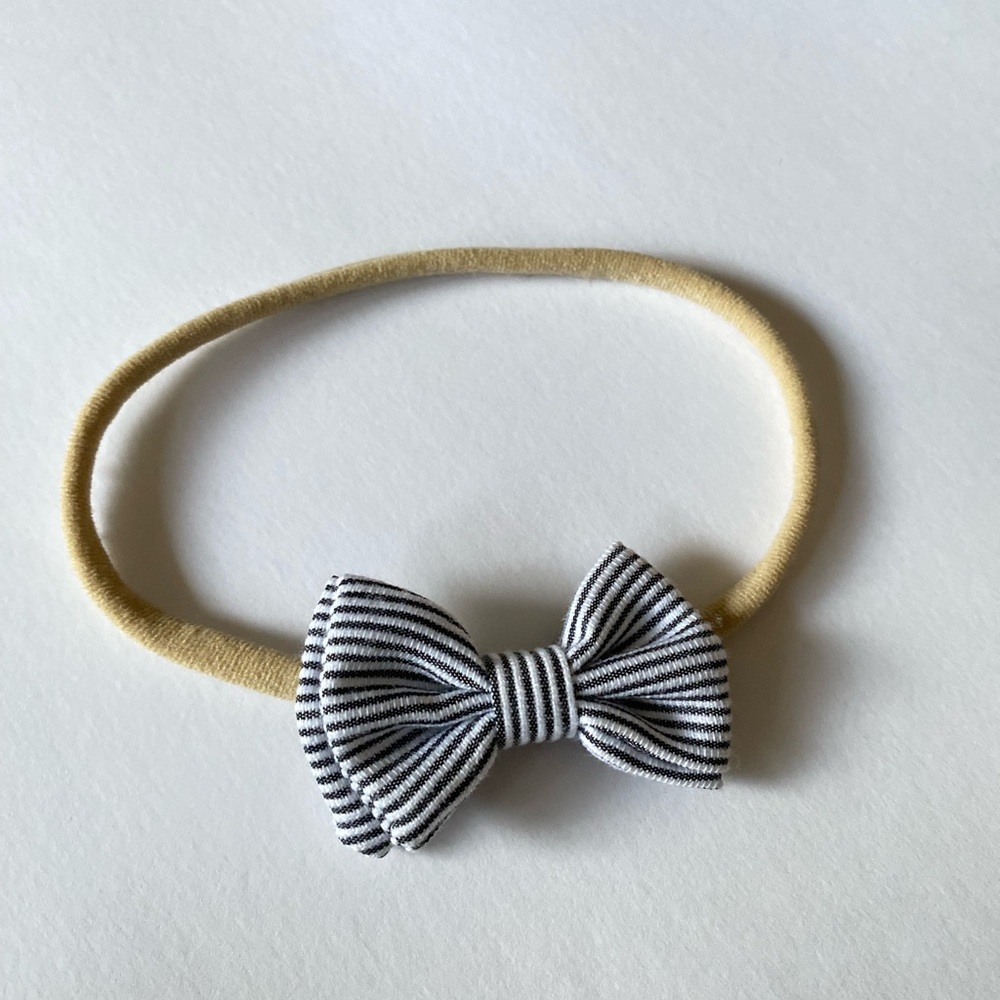 FREE - Nautical Navy Stripe Bow Headband for Babies Toddlers Girls